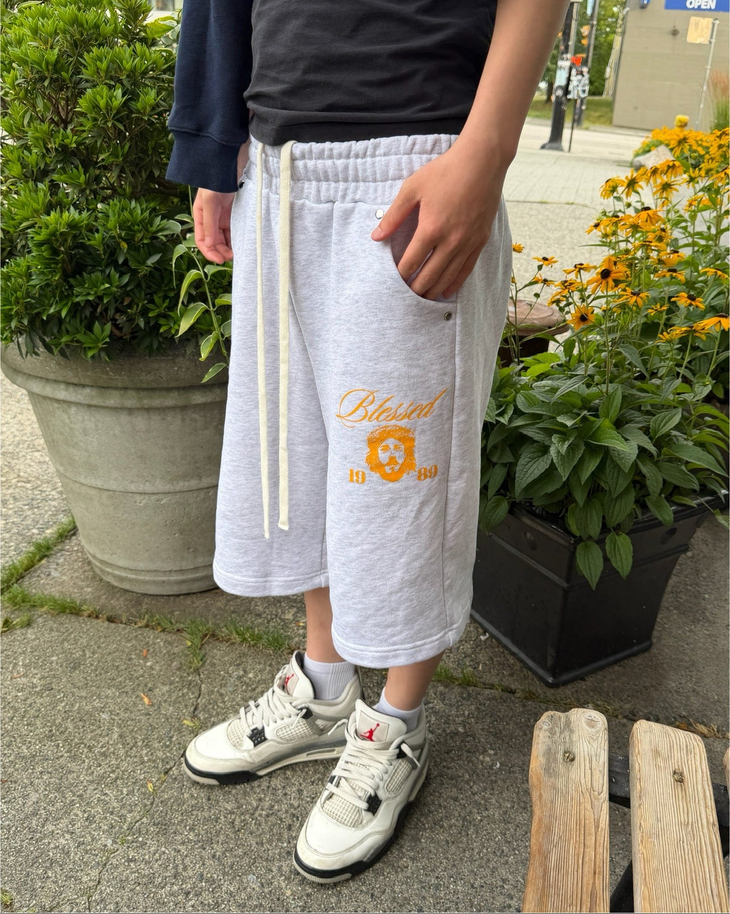 "BLESSED" SWEATSHORTS