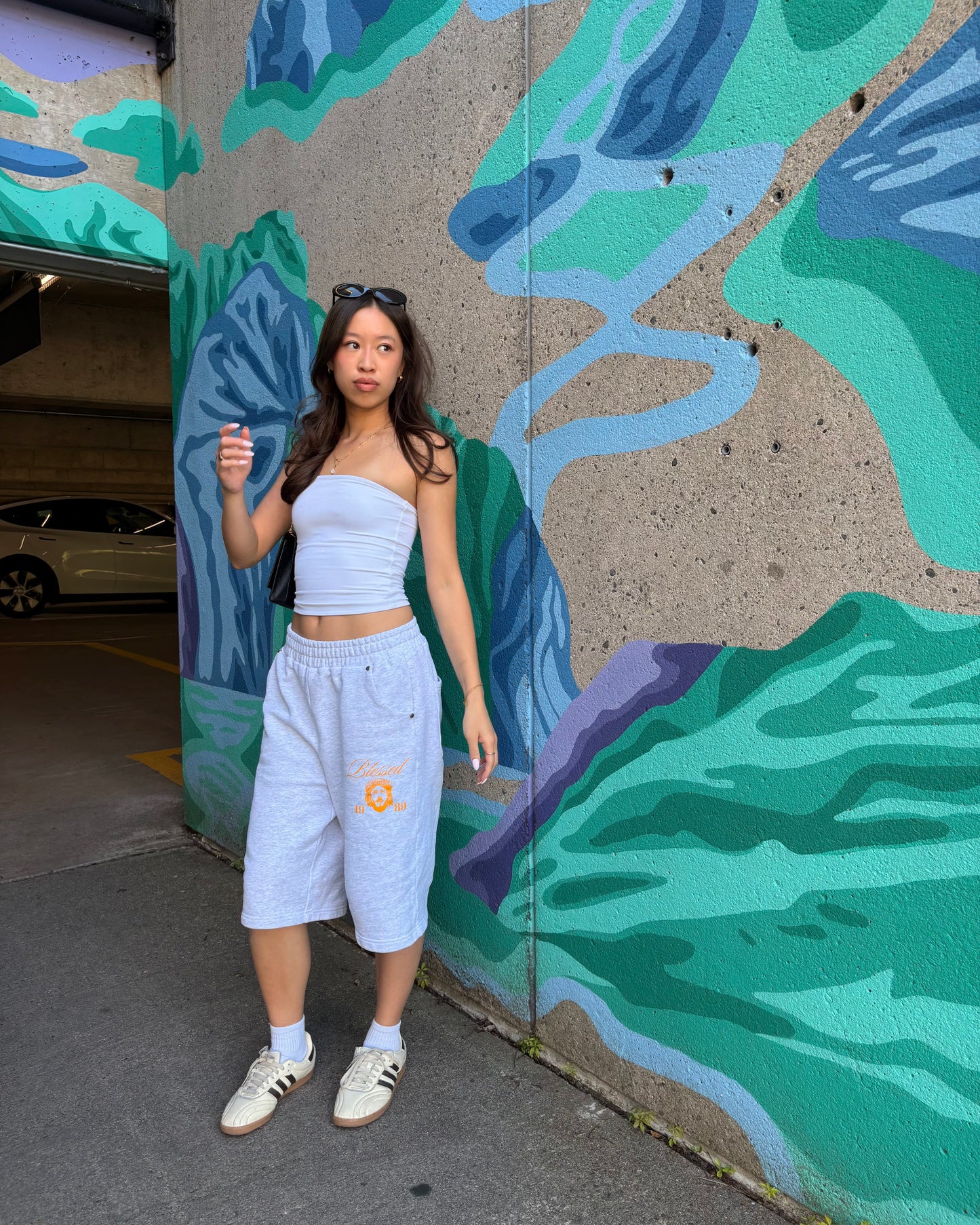 "BLESSED" SWEATSHORTS